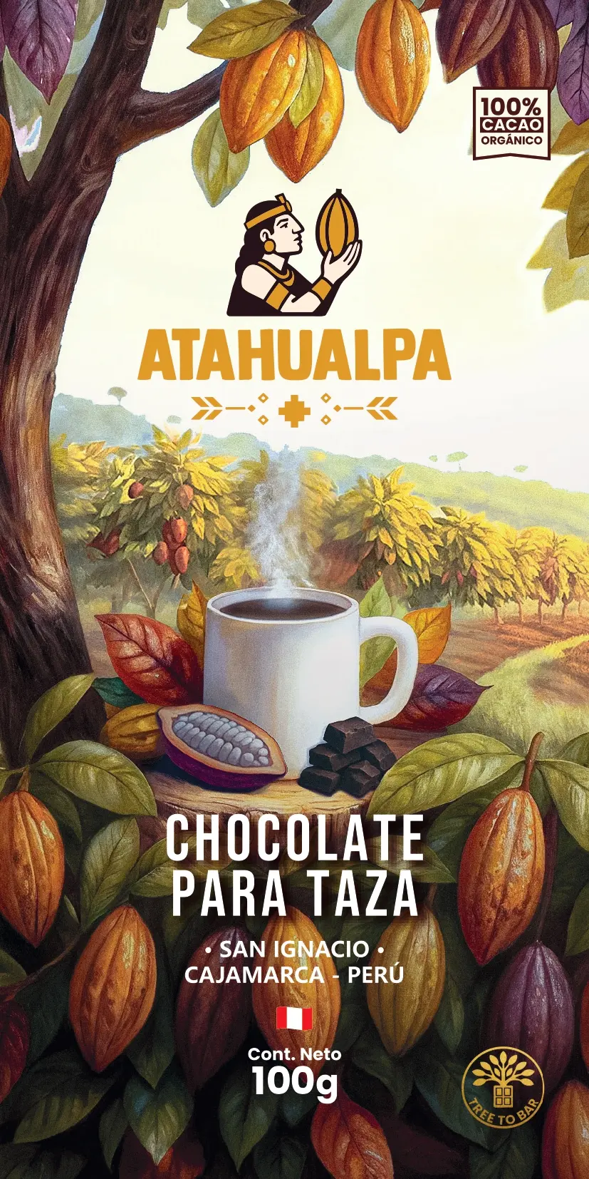 Chocolate para taza Atahualpa 100% cacao